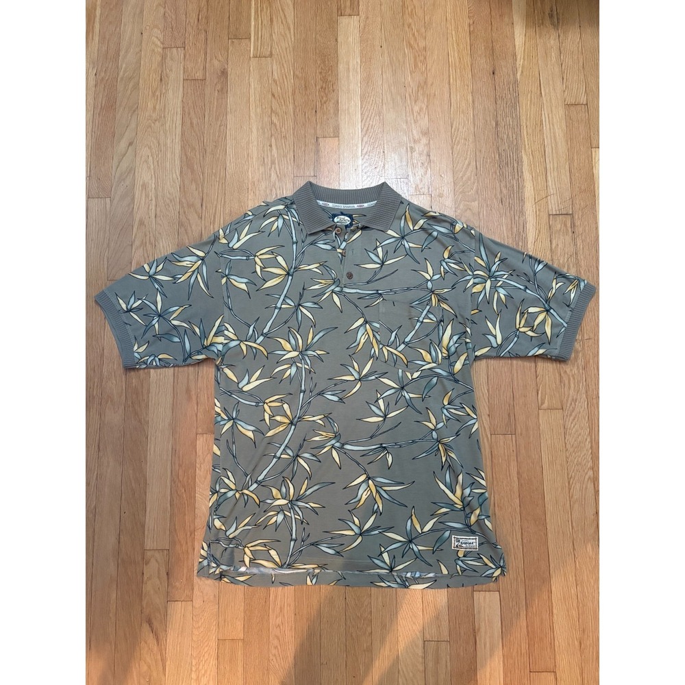 VTG Tommy Bahama Bamboo Hawaiian Polo Shirt Mens Medium